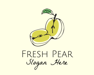 Minimalist Pear Fruit  logo