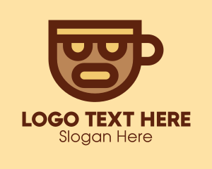 Coffee Cup Face  Logo