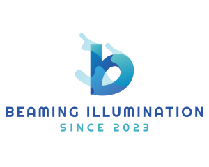 Blue Splash Letter B logo design