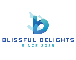 Blue Splash Letter B logo design