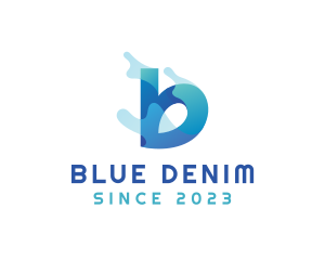 Blue Splash Letter B logo design