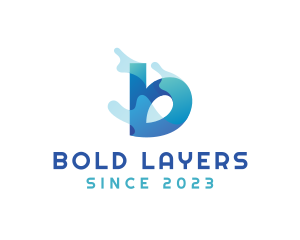 Blue Splash Letter B logo design