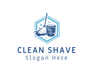 Cleaning Mop Bucket  logo design