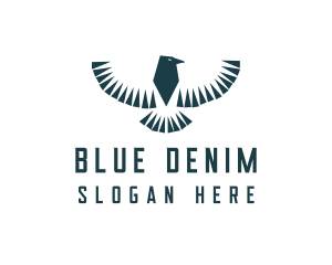 Blue Tribal Bird logo design