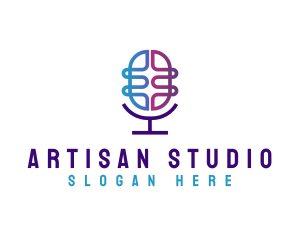 Podcast Mic Studio logo design