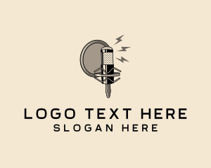 Podcast - Microphone Radio Podcast logo design