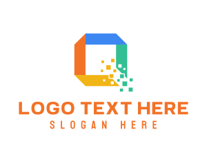 Pixel Game Letter Q logo design