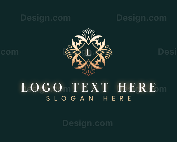 Golden Elegant Leaf Logo