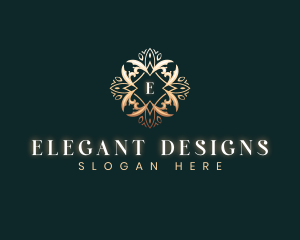 Golden Elegant Leaf logo design