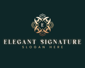 Golden Elegant Leaf logo design