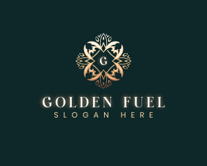 Golden Elegant Leaf logo design