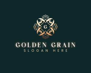 Golden Elegant Leaf logo design