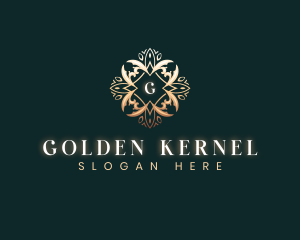 Golden Elegant Leaf logo design