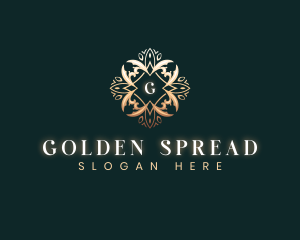 Golden Elegant Leaf logo design