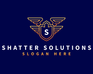 Shield Wing Security logo design