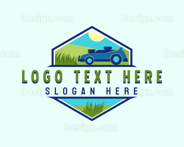 Lawn Mower Gardening Logo