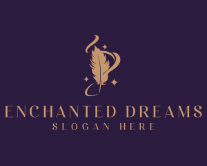 Mystical Feather Quill logo design