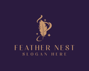 Mystical Feather Quill logo design