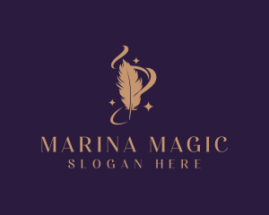 Mystical Feather Quill logo design