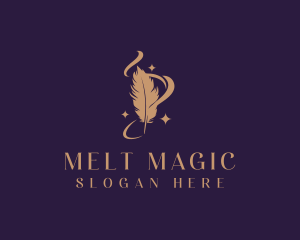 Mystical Feather Quill logo design