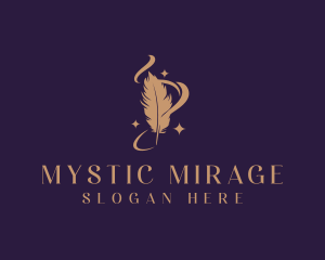 Mystical Feather Quill logo design