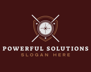 Gym Barbell Shield logo design