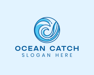 Ocean Wave Surfing logo design