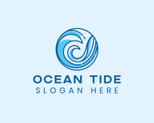 Ocean Wave Surfing logo design