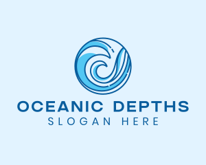 Ocean Wave Surfing logo design