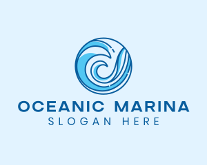 Ocean Wave Surfing logo design