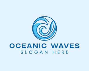 Ocean Wave Surfing logo design