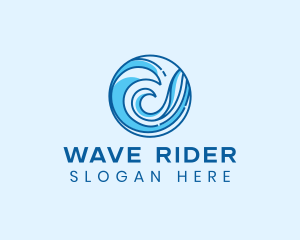 Ocean Wave Surfing logo design