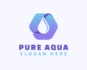 Purified Water Fluid logo design