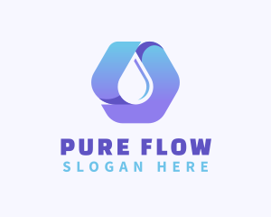 Purified Water Fluid logo design