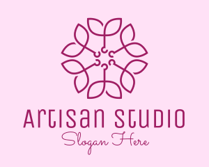 Ornamental Elegant Flower logo design