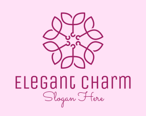 Ornamental Elegant Flower logo design