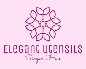 Ornamental Elegant Flower logo design