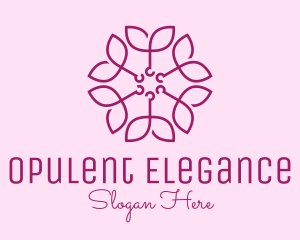 Ornamental Elegant Flower logo design