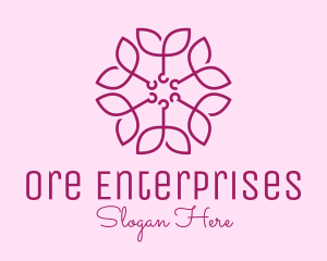 Ornamental Elegant Flower logo design