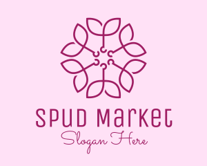 Ornamental Elegant Flower logo design