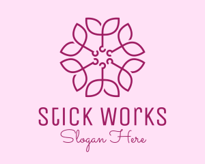 Ornamental Elegant Flower logo design