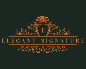 Floral Wreath Botanical logo design