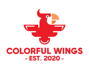Modern Red Parrot logo