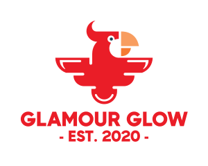 Modern Red Parrot logo