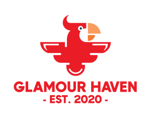 Modern Red Parrot logo