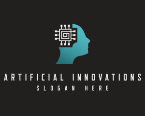 Artificial Intelligence Microchip logo design