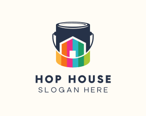 House Paint Bucket logo design