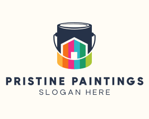 House Paint Bucket logo design