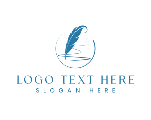 Copywriting - Feather Pen Writing logo design