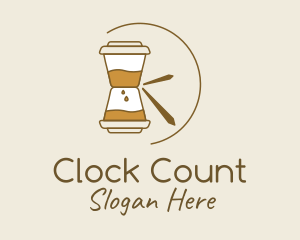 Coffee Cup Clock  logo design